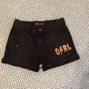 Girls children’s place black sparkly shorts